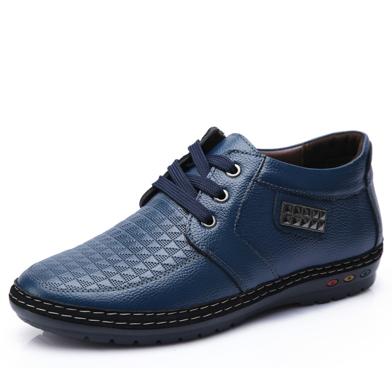 Newest 2019 Genuine Leather Casual Men Lace-Up Comfort Boat Spring Breathable Footwear Brown Soft Driving Shoes 986d