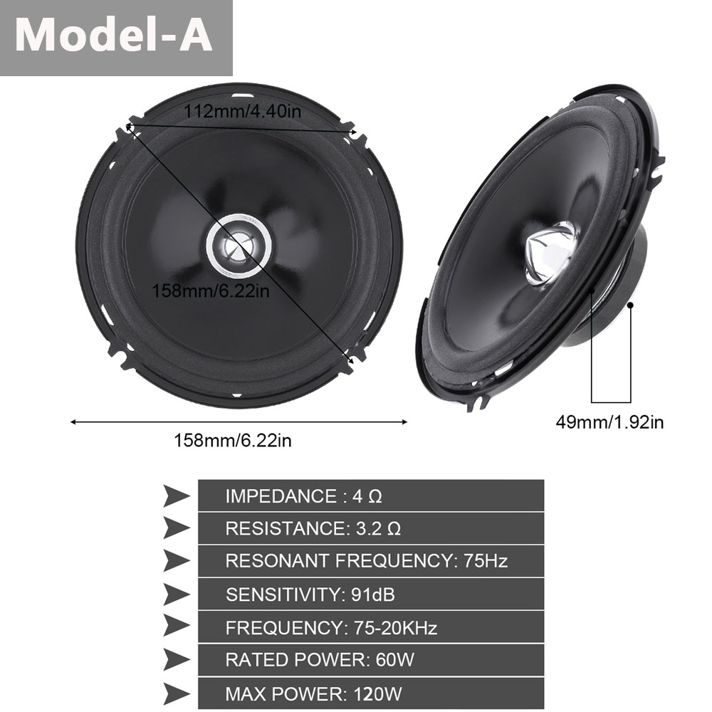 2pcs 6.5 Inch 100W Car Speakers Vehicle Door Subwoofer Car Audio Music Stereo Full Range Frequency Automotive Speaker for Car