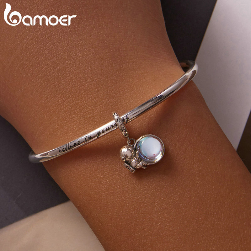 BAMOER 925 Sterling Silver Space Series Charm fit Original Bracelet & Bangle Travel Around the World Beads Women Fine Jewelry