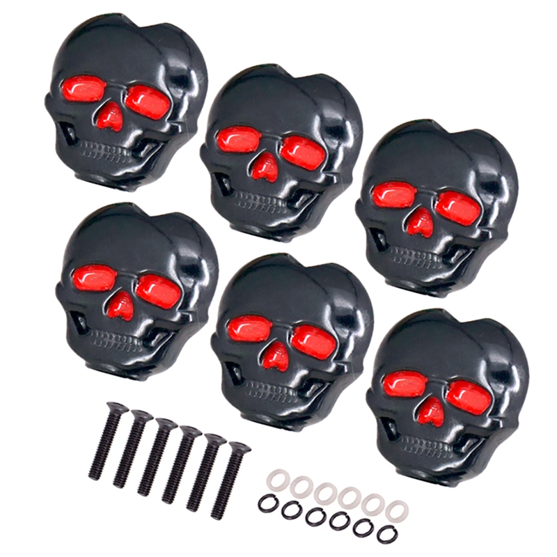 6Pcs Tuning Peg Button,Skull Shape Guitar Tuning Peg Tuners Machine Heads For Folk Electric Guitar Accessories