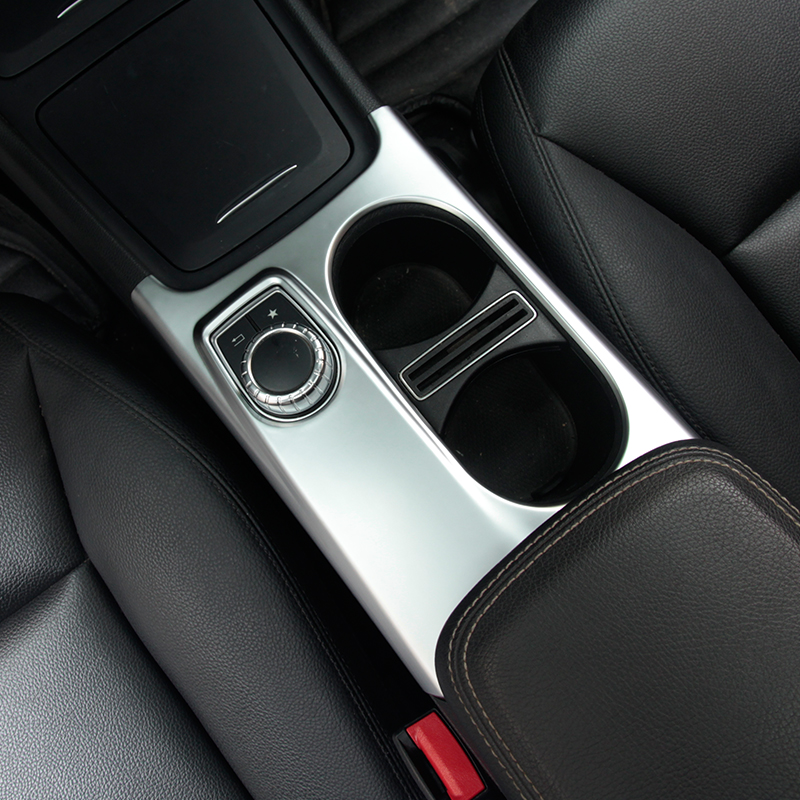 For LHD RHD ABS Chrome Cup Holder Cover Trim For Mercedes Benz A/GLA/CLA Class C117 W117 W176 X156 2012-2018 AMG Accessories