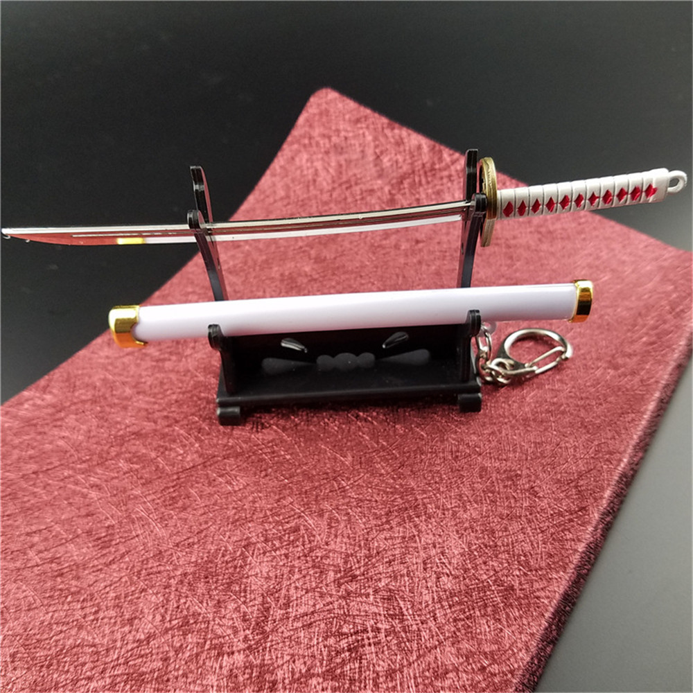 Silver Color Zoro Special Roronoa Sword Keychain Buckle With Toolholder Scabbard Katana Sabre Car Key Chains Gift Keyrings Q-053
