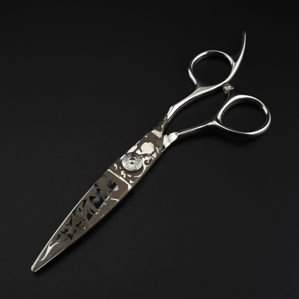 Professional JP 440c steel 6 '' Damascus stripe cut hair scissors haircut barber makas hair cutting shears hairdressing scissors