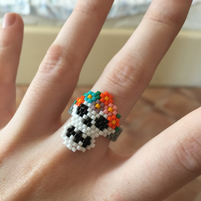 Fairywoo Miyuki Glass Bead Rings Women Ring Set Evil Eye Ring Punk Heart Rings Flower Ring Set Freindship Jewelry Delica Gifts