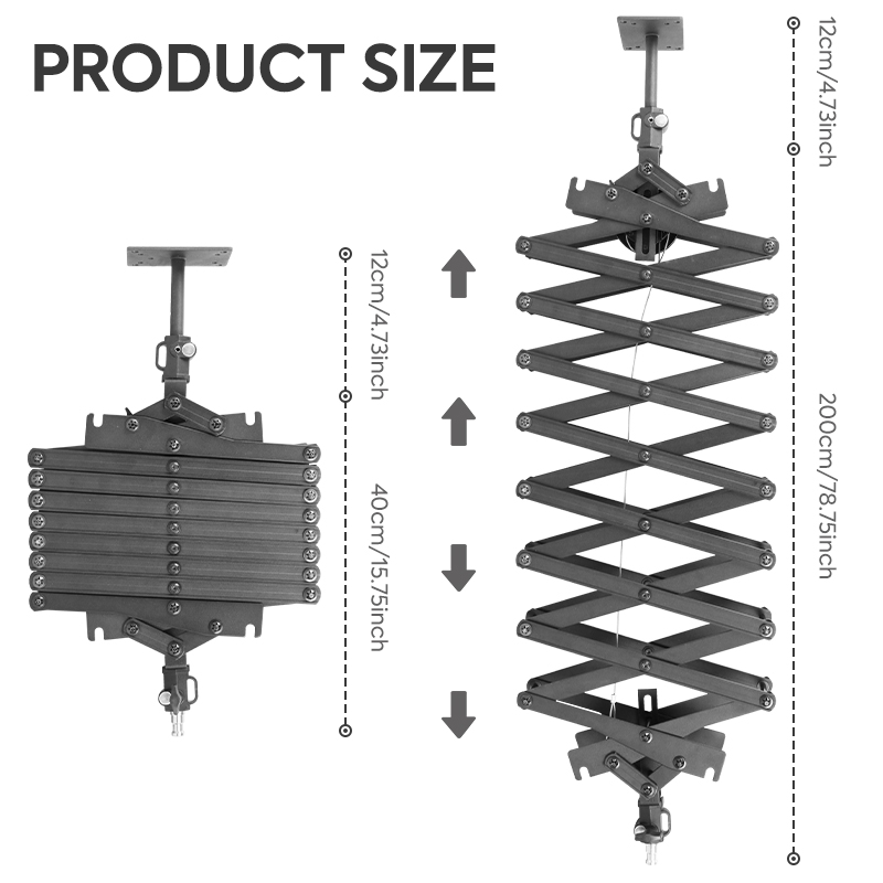 Max Length 78in/200cm Adjustable Photo Studio Wall Mount Boom Arm Bracket Ceiling Install For Ring Light Flash Photography Stand