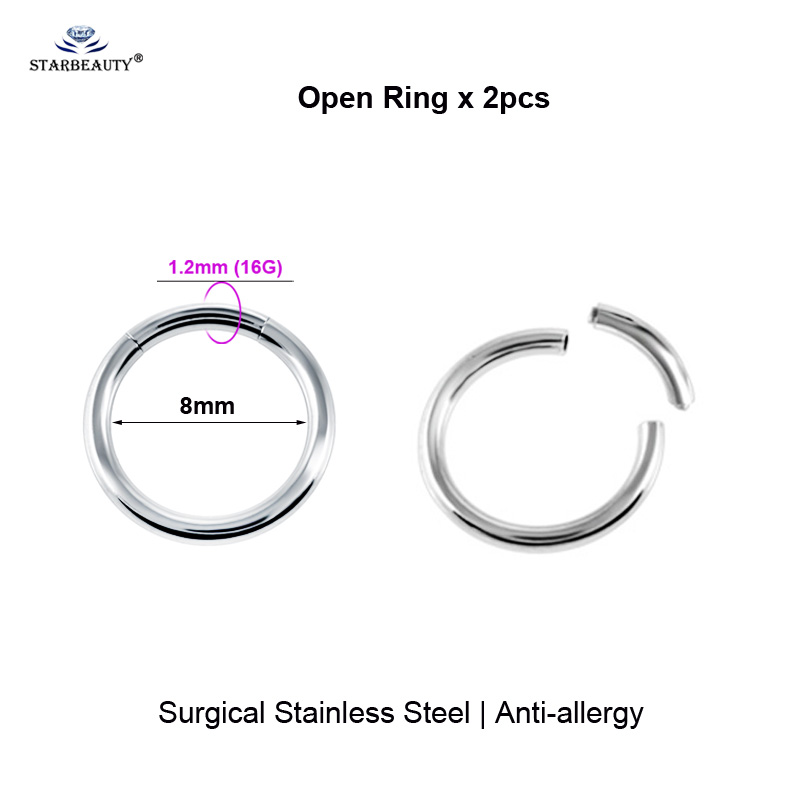 2pcs Multipurpose BCR Face Piercing Helix Nose Ring Sexy Female Genital Piercing VCH Labia Male Scrotum Pubic Foreskin Piercing