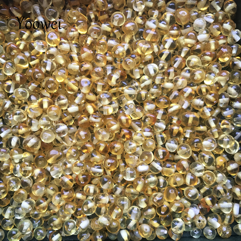 Yoowei Baltic Amber Bead Gemstone diy Supplier for Baby Jewelry Making Drilled Hole Certified Natural Amber 5g 10g 20g Wholesale