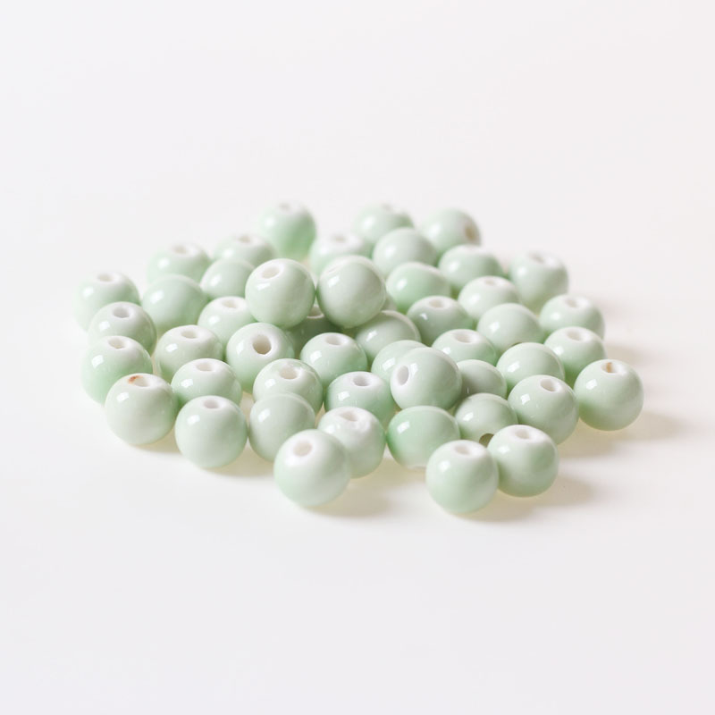 (50 Pcs/Lot) 10mm Round Ceramic Beads DIY Porcelain Loose Beads For Necklace Bracelet Jewelry Making
