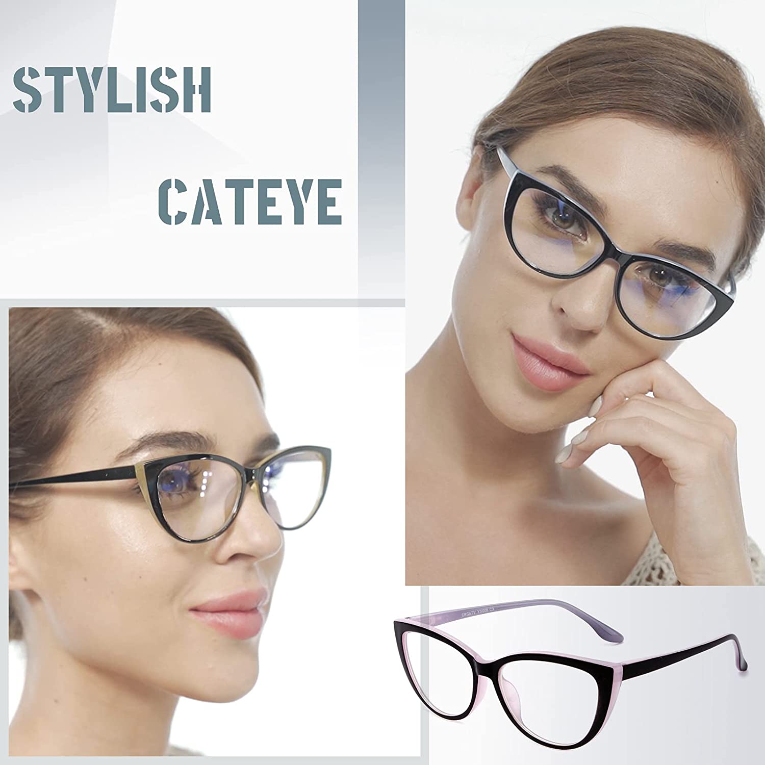 Simple Ladies Anti Blue-Ray Reading Glasses Cat Eye Frame, Stylish Women Computer Presbyopic Eyeglasses +1.0 1.5 2.0 2.5 3.0 3.5