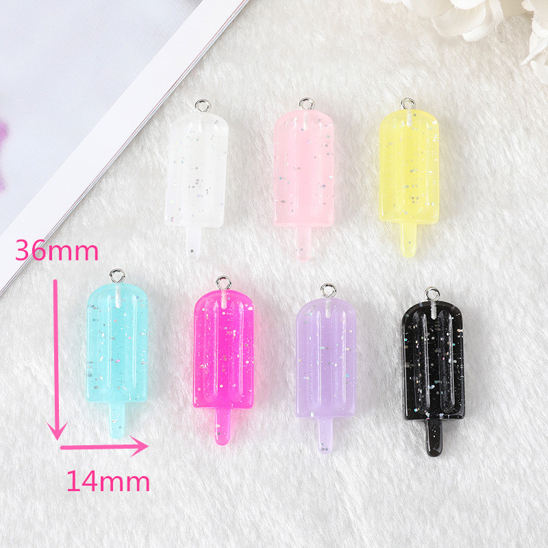 8 Pcs Icecream Lollipop Charms Flatback Resin Cabochons Jewelry Findings for Earrings Keychain Diy Making