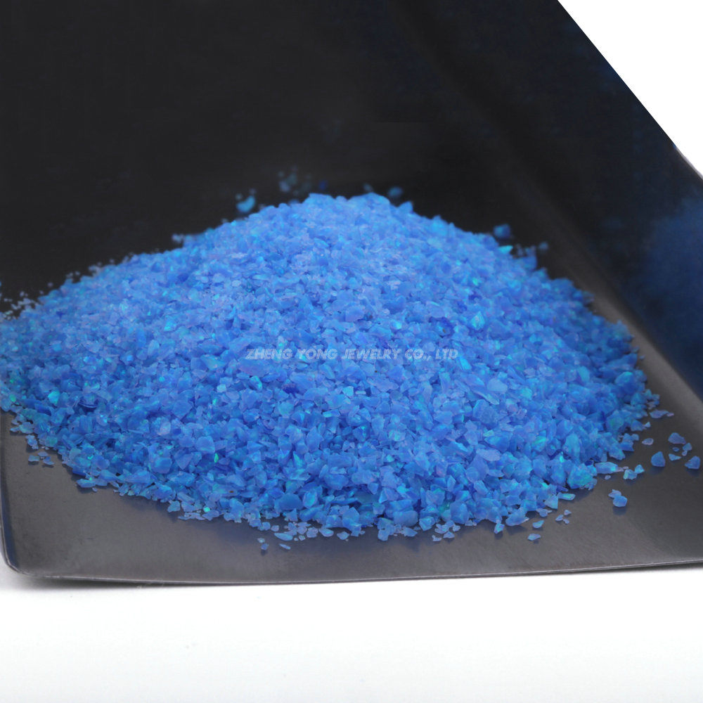 (5 grams/lot) Hot Sale Blue Opal Crushed Synthetic OP05 Various Size Gems Chip Blue Powder