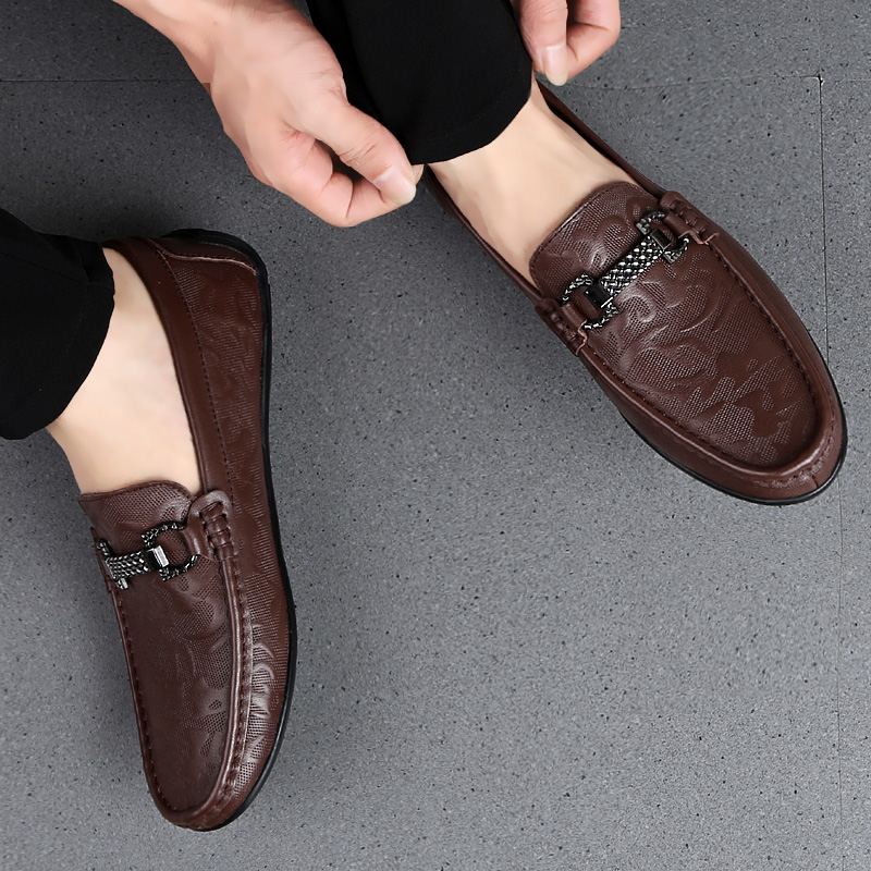 High Quality Mens Shoes Autumn Genuine Leather England Trends Fashion Loafers Male Footwear Men's Casual Shoes Man Slip on Flats