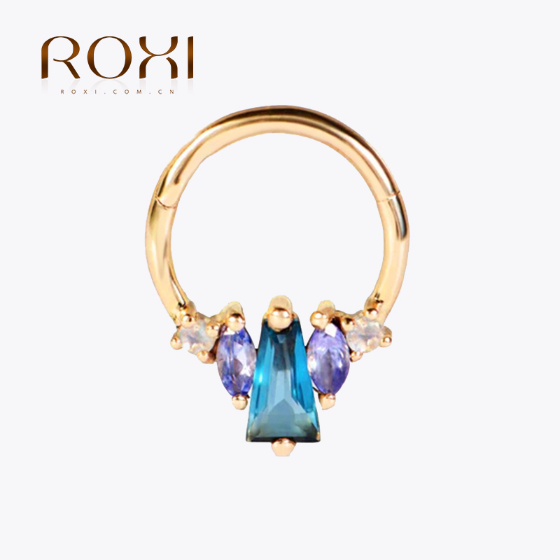 ROXI Personalized Color Diamond Earring 925 Silver Geometric Horse Eye All-match Cartilage Earring Ladies Accessories 2023