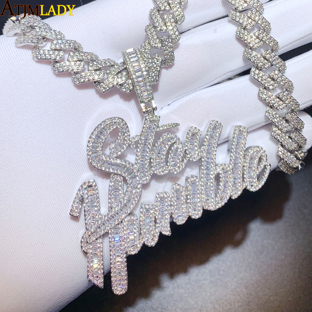 New Arrived Bling Iced Out Stay Humble Letters Pendants Paved 5A Cubic Zirconia Necklaces For Men Hip Hop Rapper CZ Jewelry