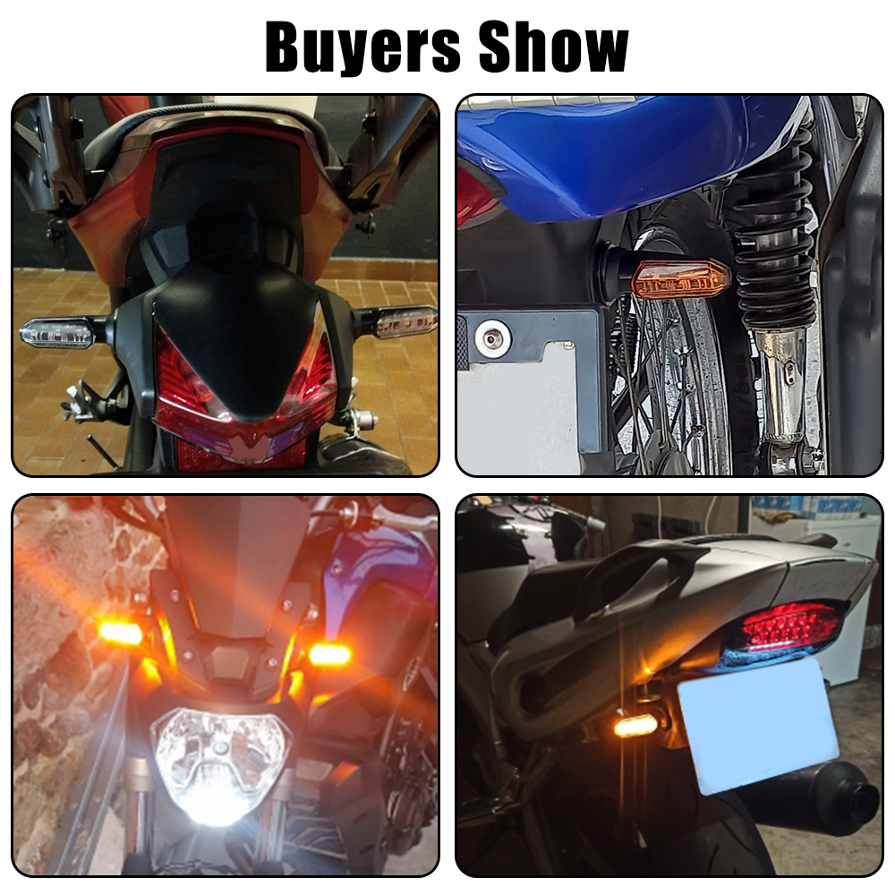 12V Flashing Indicator Motorcycle Turn Signal Lights Side Marker Lamps Blinker LED Taillights Motobike Accessories Universal