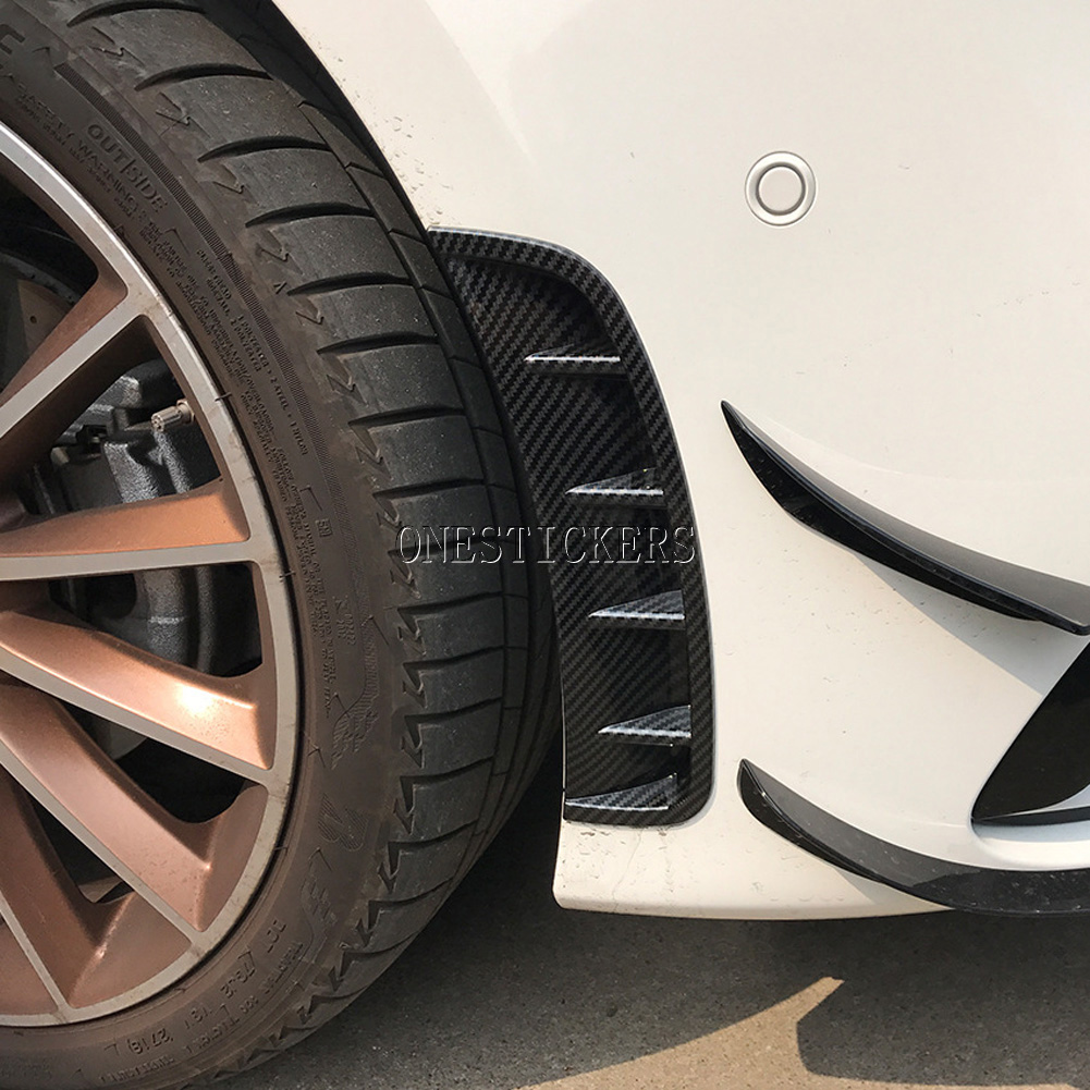 Pegatina de cubierta embellecedora de salida de aire lateral de parachoques delantero de coche para Mercedes Benz A C CLA GLC Class AMG W177 W205 C118