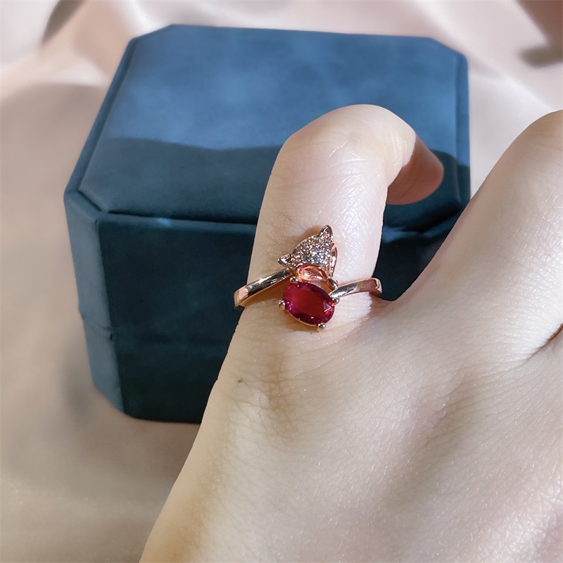 Cellacity Silver 925 Jewely Ring For Charm Lady With Ruby Gemstones Open Adjust Silver Fine Jewely Wedding Party Wholesale Gift