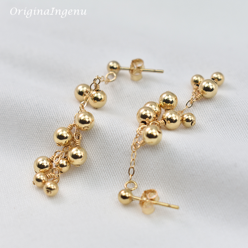 Real 14K Gold Filled Earrings Handmade Gold Jewelry Boho Oorbellen Brinco Vintage Women Jewelry Fine Jewelry Drop Earrings