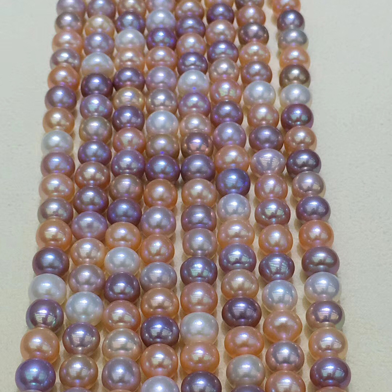 Sinya 9-10mm Nearly Round Freshwater Pearls Strands Set with Necklace Bracelet And Earring for Mum Women Ladies Can DIY Wear