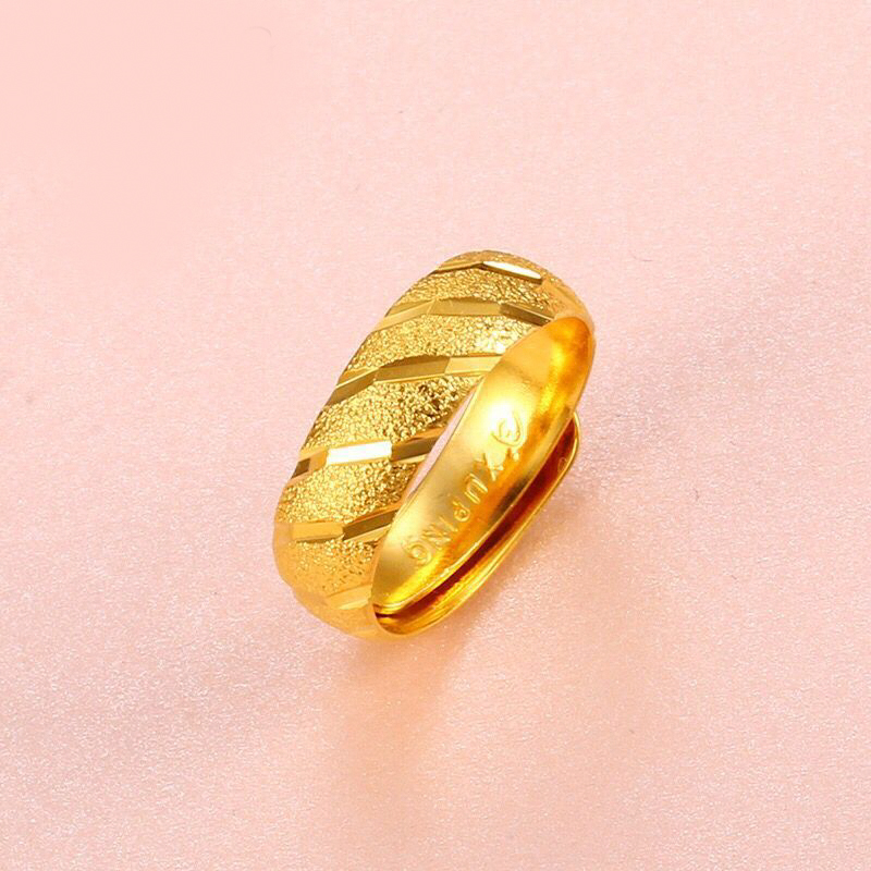 MxGxFam Frost Rings ( adjusted ) For Women Girl Mother Friends 24 k Pure Gold color Nickel Free XP Jewelry