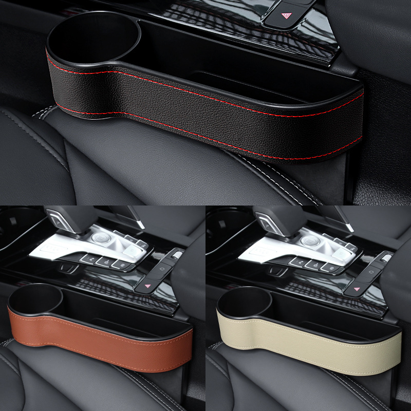 Leather Gap Storage Box For Car Seat Crevice Storage Box Vehicle Organizer Bag Stowing Tidying Automotive Interior Accessories