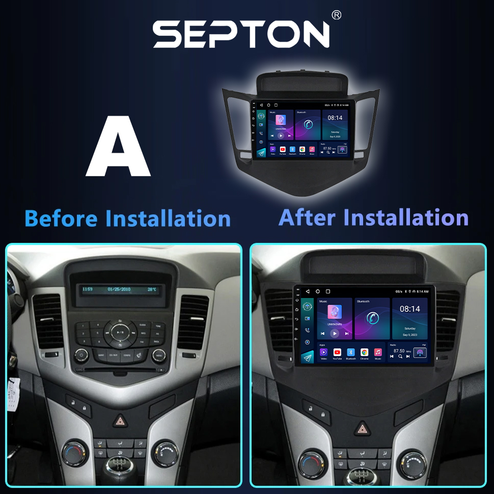 SEPTON 9.7"Car Radio for Chevrolet Cruze 2008-2014 CarPlay Multimedia Video Player Stereo GPS 4G 2Din Audio HeadUnit Android 12