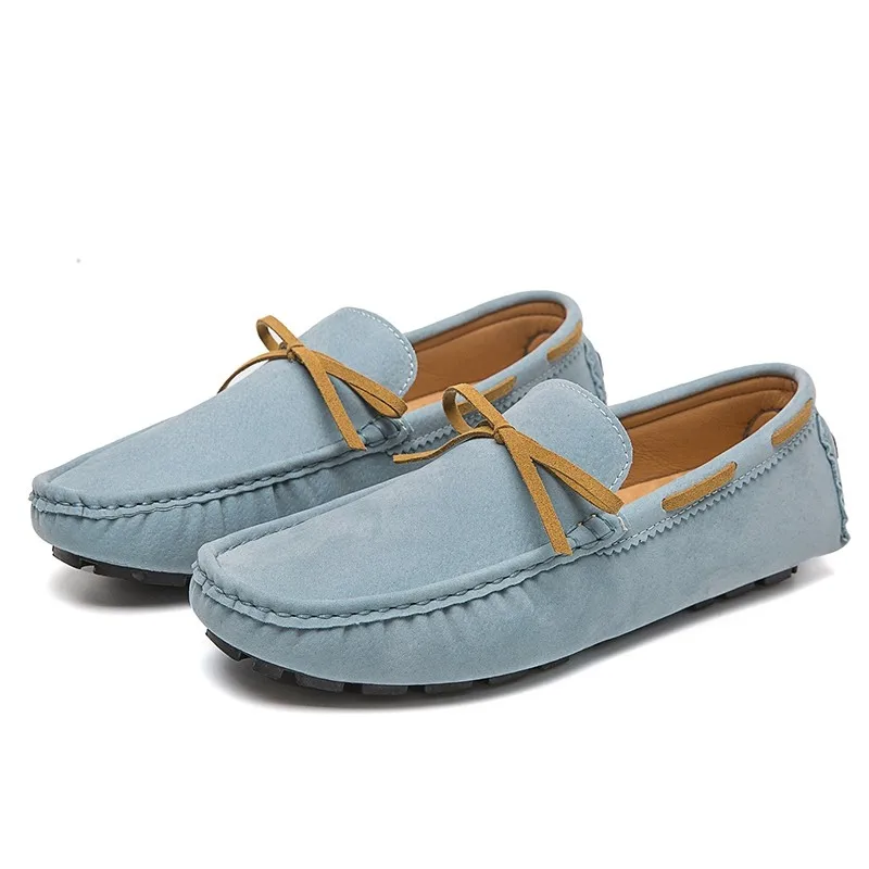 Luxury Men Loafers Soft Moccasins Summer Shoes Man High Quality Mens Shoes Casual Suede Genuine Leather Driving Flats Size 35-48