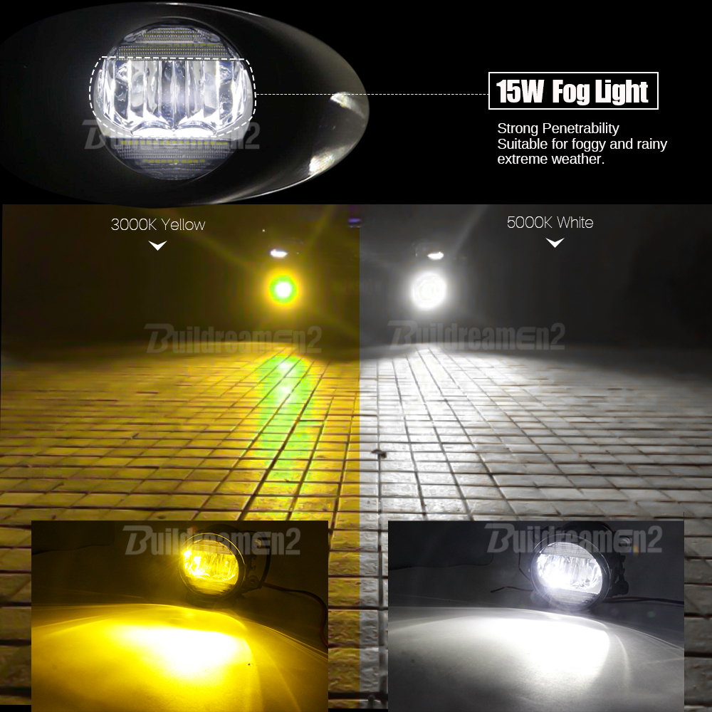 2IN1 Car LED Fog Light Assembly DRL Daytime Running Lamp 30W 8000LM For Citroen C3 C4 C5 C6 DS3 DS4 DS5 Jumpy Xsara C-Crosser