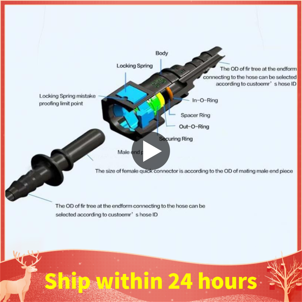 7.89-ID6/7.89-ID8/9.49-ID6/9.89-ID8 Car Fuel Line Coupler Quick Release Connect Connector Plastic Fuel Line Rubber Hose Coupler