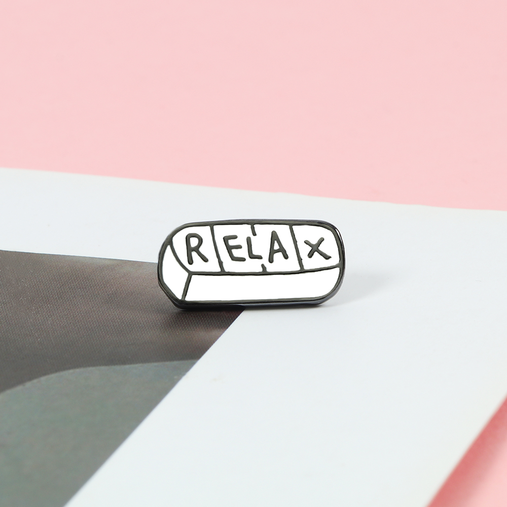 CHEER UP Energy Pill Enamel Pins Smile Relax Calm Down Medicine Doctor Nurse Brooch BackPack Shirt Lapel Pin Badge Jewelry Gift