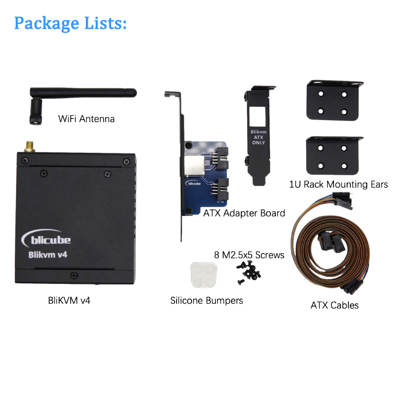 Blikvm v4 Allwinner H313 Soc KVM over IP Poe HDMI-compatible Video Loop Through PiKVM RTC Video Capture for Remote Server