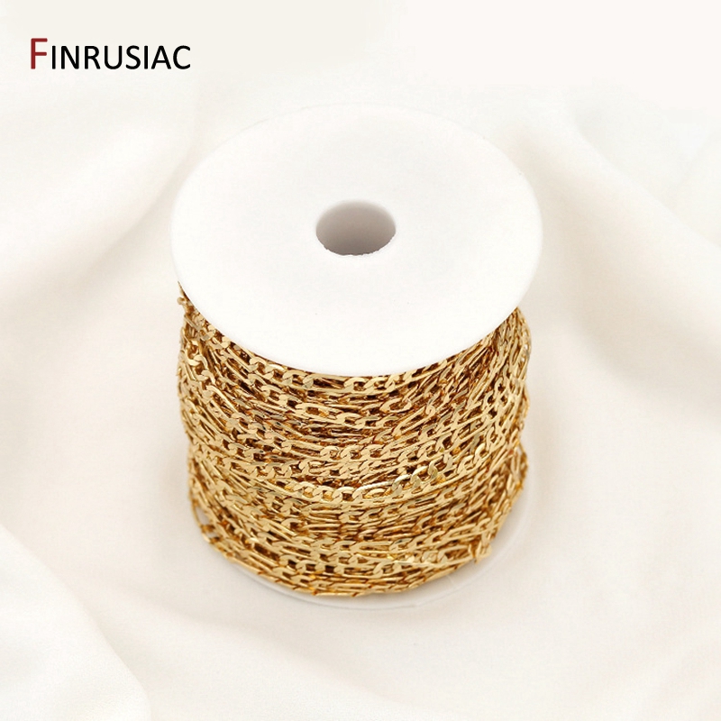 2021 New Trendy Jewellery Making Chain For DIY Necklace Bracelet Material, 14K Gold Plated Copper Metal Chain Spool Wholesale
