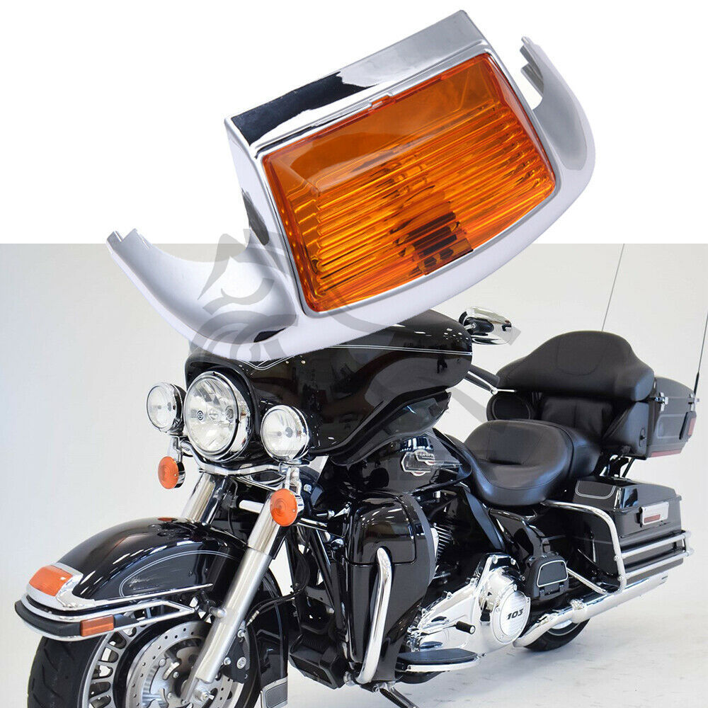 4color Motorcycle Lens Front Fender Tip Light Lamp Edge 5050LED Chrome For Harley FLSTC Heritage Softail Classic