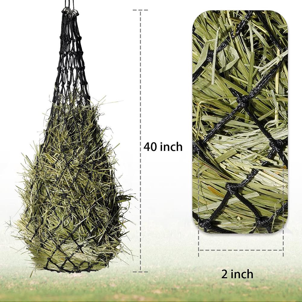 Slow Feed Hay Feeder for Horses Goat Feeder Hay Net 2 X 2 Inch Holes Large Capacity Portable Hanging Hay Net Bags For Horse