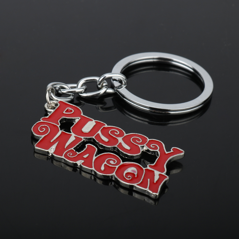 dongsheng Movie Kill Bill Series Pendants "PUSSY WAGON" Letter Metal Enamel Keychains/Keyrings Accessories For Women/Men Gift