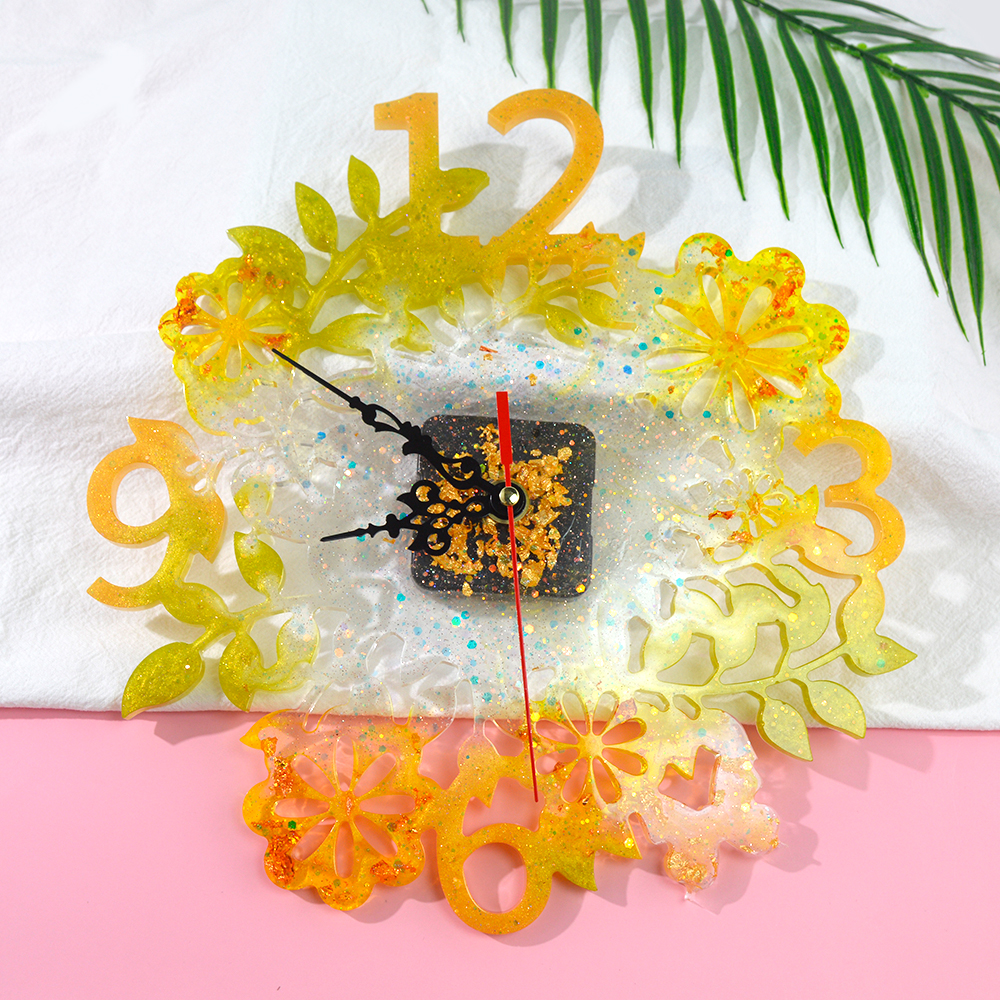 2021 New Style 26/32cm Big Size Flower Shape Clock Moule Silicone Epoxy Resin Molds Handmade Tool DIY Jewellery Making Supplies