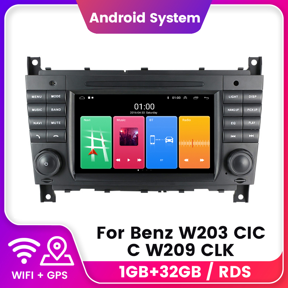 Android Car Radio Multimedia Video Player For Mercedes Benz W203 W209 W219 A Class A160 C-Class C180 C200 CLK200 C230 GPS 2din