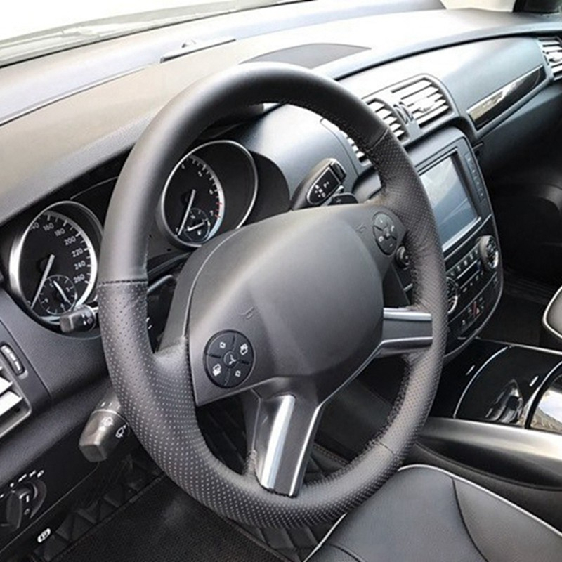 GKMHiR Artificial Leather Black Car Steering Wheel Cover for Mercedes Benz R320 R400 R350 GL450 ML350