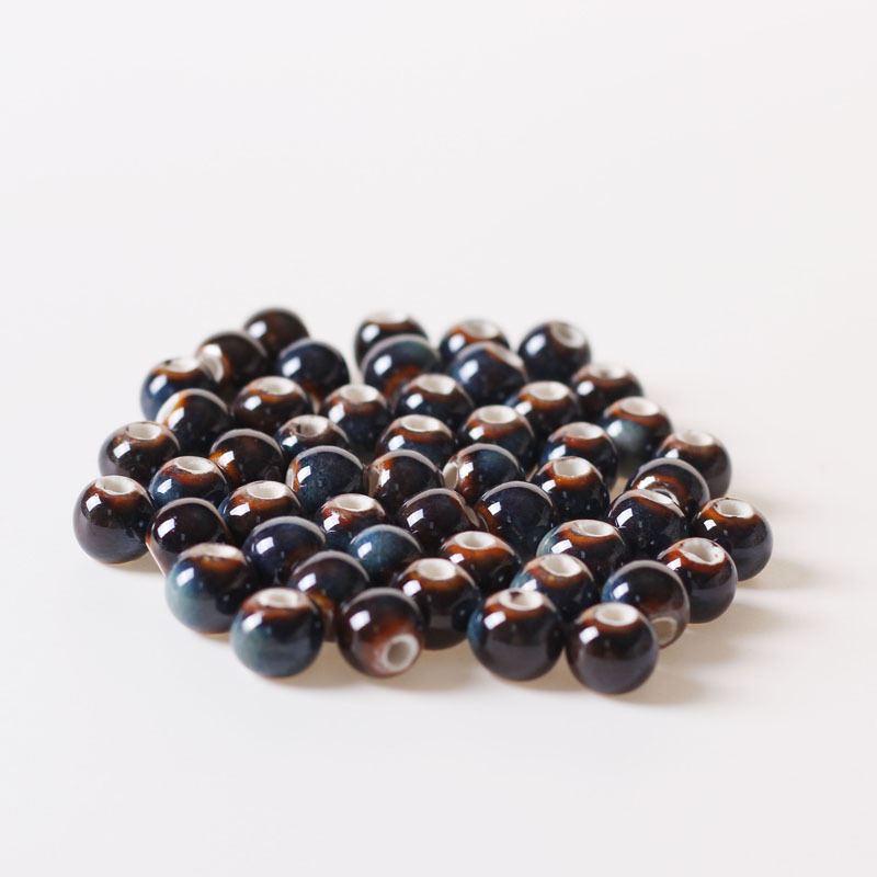 (50 Pcs/Lot) 10mm Round Ceramic Beads DIY Porcelain Loose Beads For Necklace Bracelet Jewelry Making