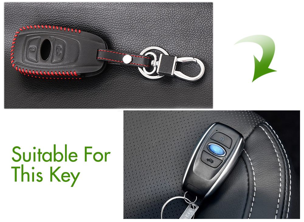 Leather Car Smart Key Fob Case Protector Holder Cover Skin for Subaru Legacy Impreza Forester Xv Trezia BRZ Wrx Levorg Outback