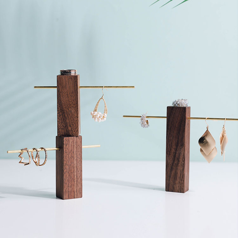 T earring stand bracelet hanging case for jewelry necklace holders jewelery organizer jewellery display holder metal wood stands