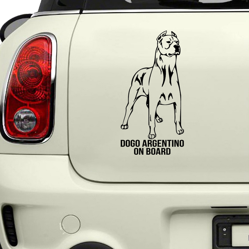 S61500# Dogo Argentino Dog On Board Black Transparent Car Sticker Vinyl Decal Waterproof Decors for Motorcycle Bumper Laptop