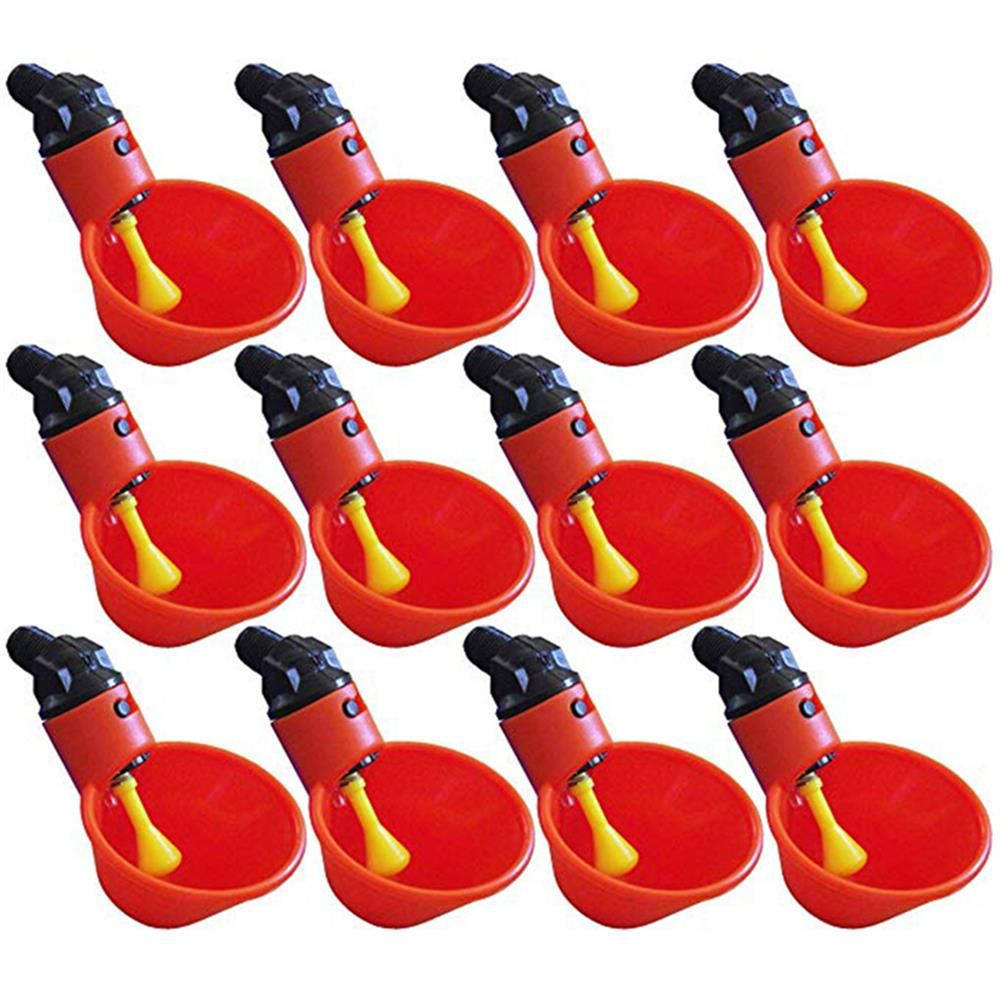 10/20 Pcs Poultry Water Drinking Cups Chicken Hen Plastic Automatic Drinker Farm Bird Chicken Coop Feed Fowl Bowl