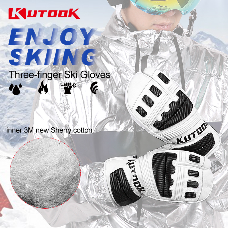 KUTOOK Winter Ski Gloves Waterproof Snowboard Mittens Women Men Snowmobile Snow Borad Gloves Thermal Sport Skiing Gloves GS515