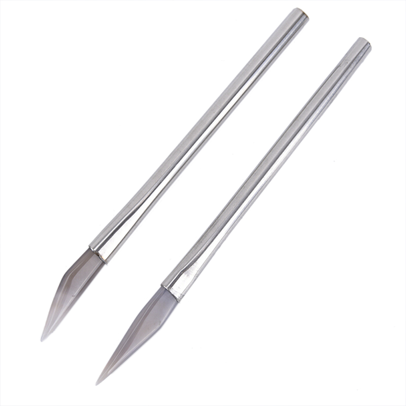 1pcs Useful Agate Burnisher Polishing Knife Edge With Bamboo Handle Jewelry Making Tools