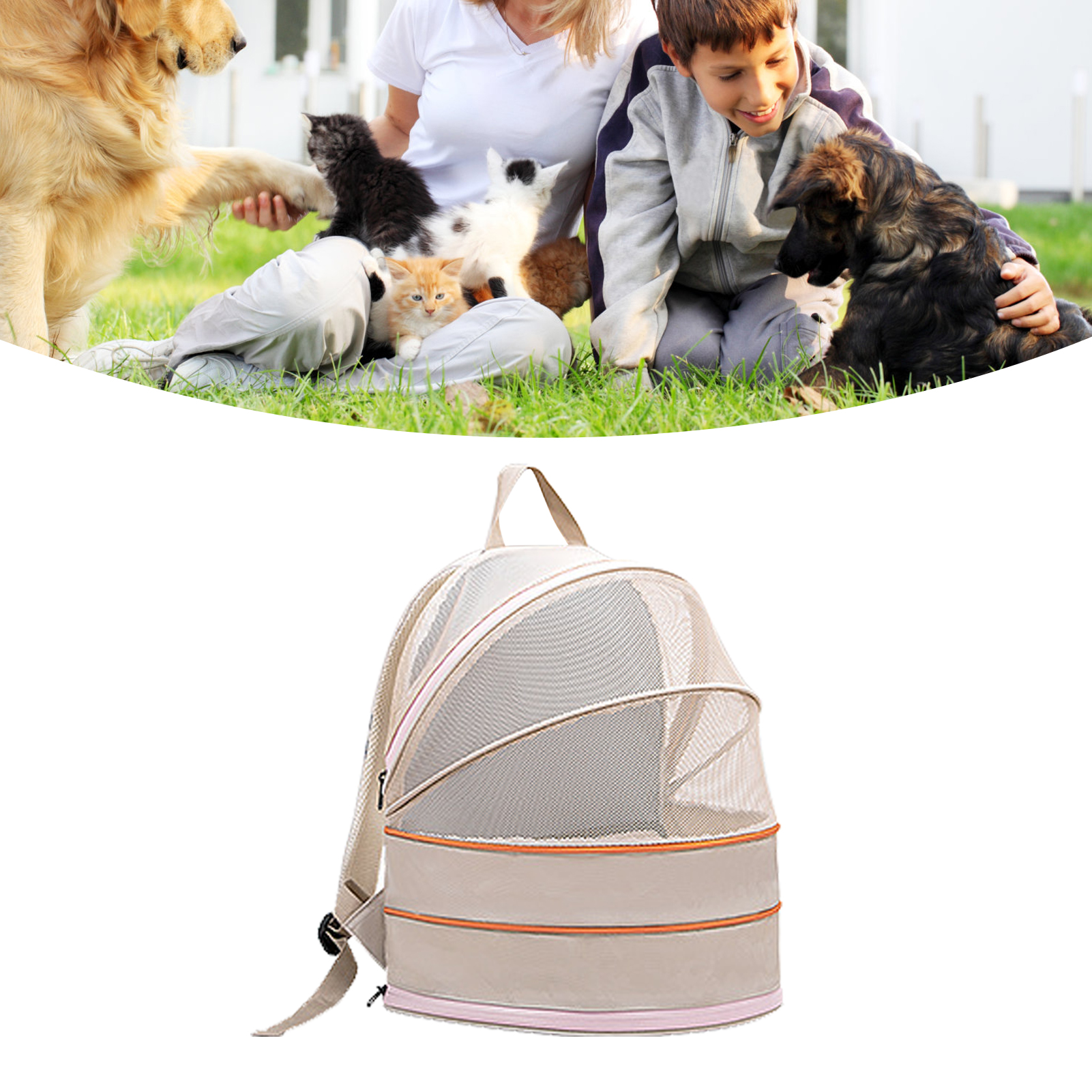 Cat Pet Breathable Carrying Backpack Dual Use Expandable Dog Bag House For Small Medium Sized Pet Black