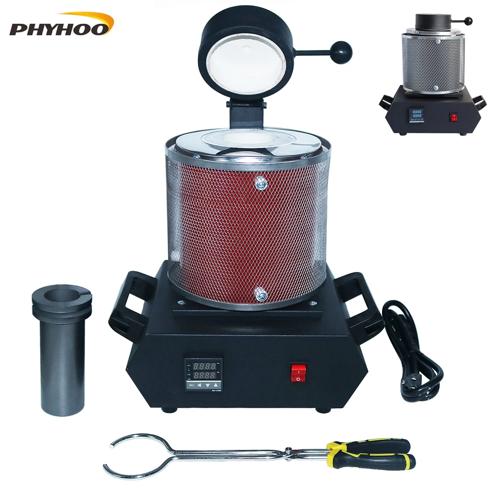 3KG Gold Melting Furnace Digital Melting Furnace Machine Heating Capacity 2100W Casting Refining Precious Metals Gold Silve