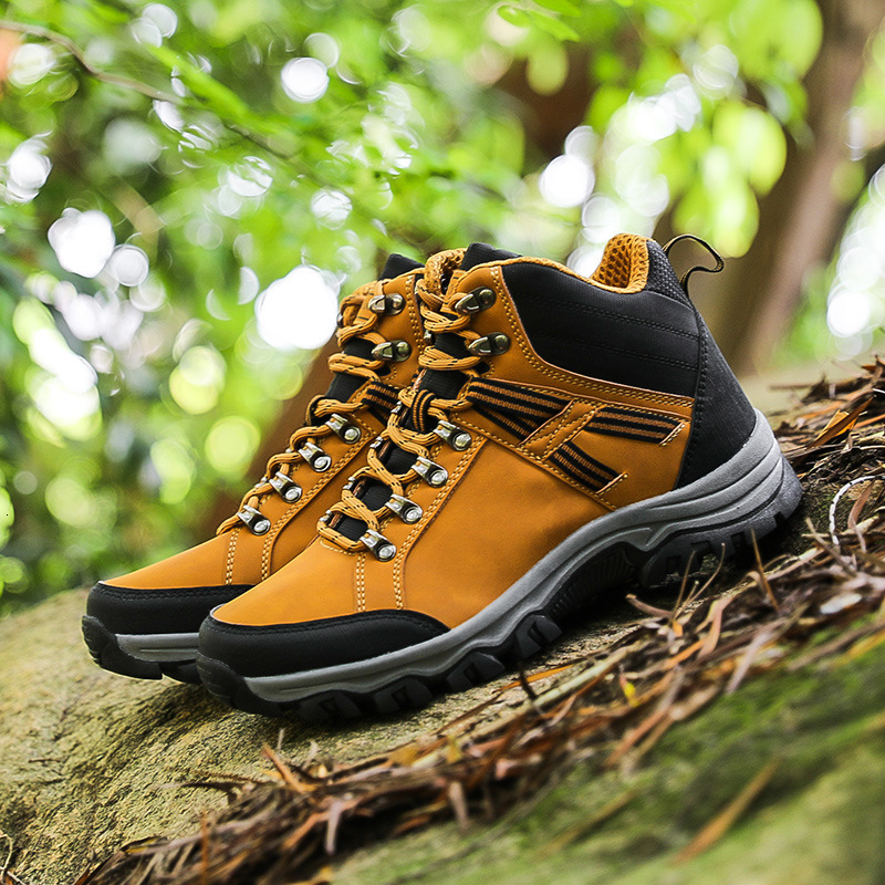 Size Hiking Large Shoes Men High Top Outdoor Sneakers Non Slip Wear Casual S Ddmysaturn