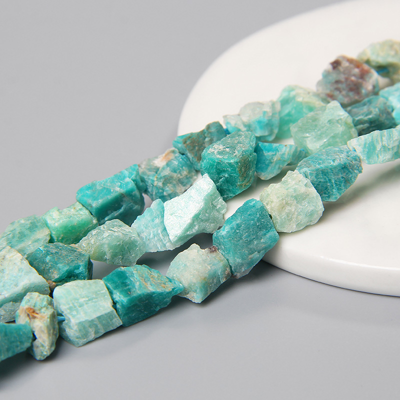 Freeform 7-11MM Real Blue Amazonite Stone Beads Irregular Semi-precious Minerals Stones Bead Nugget For Jewelry Making Handmade