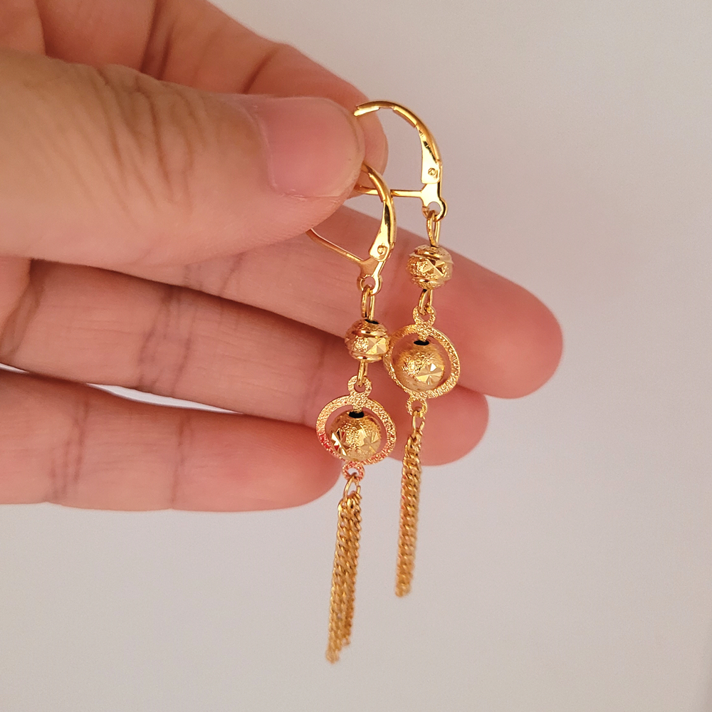 24K Gold Plated Charm Earrings For Women Long Tassel Drop Earing Brincos Femme 2021 Wedding Jewelry Accesories Party Gifts